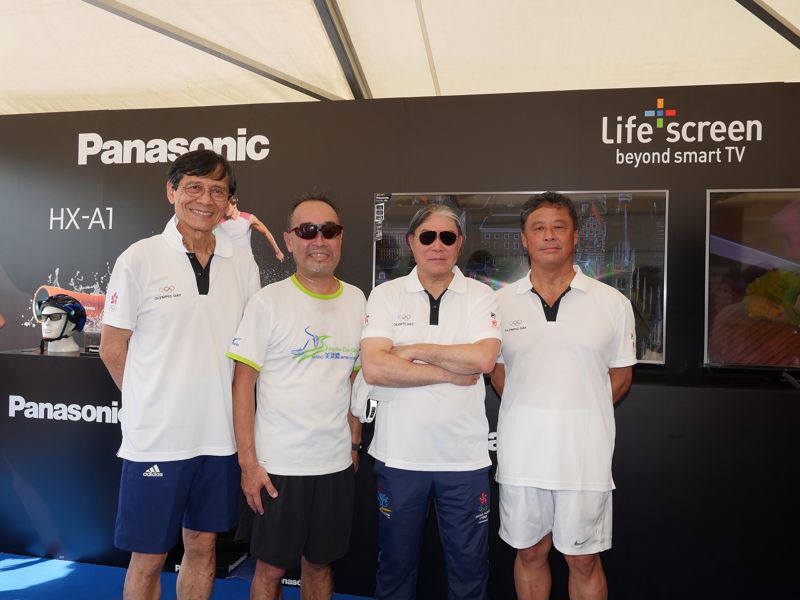 (左起) 港協暨奧委會名譽顧問彭冲先生、信興集團主席兼行政總裁蒙德揚先生、港協暨奧委會會長霍震霆先生及港協暨奧委會義務秘書長王敏超先生